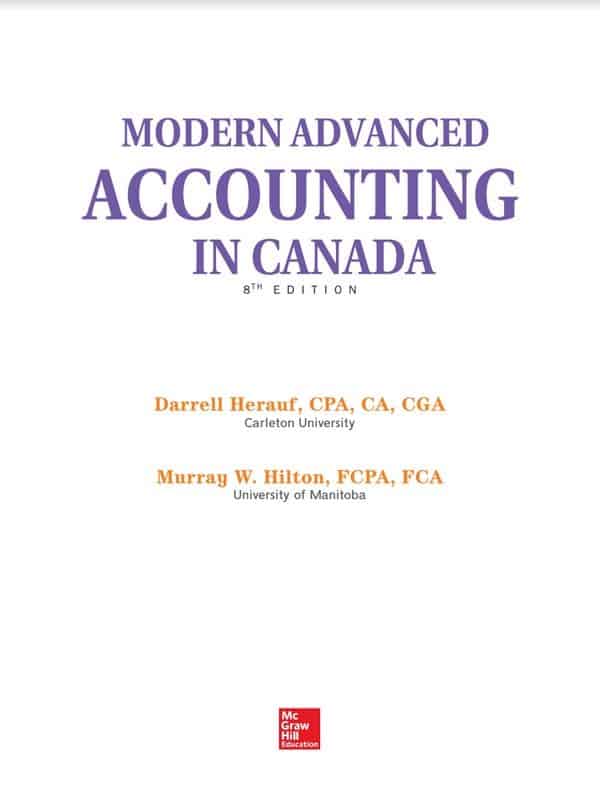 modern advanced accounting in canada 8e pdf