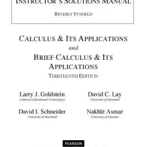 Instructors Solutions Manual To Calculus Its Applications 13Th Edition – PDF ebook
